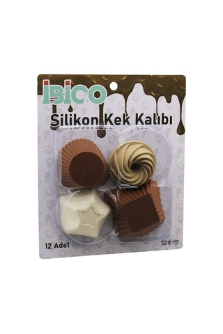 Muffin Kek Kalıbı Seti - 12'li Paket - Karışık Şekilli Set Çay Saati Tatlı Hazırlığı Ev İkramları Çok Renkli