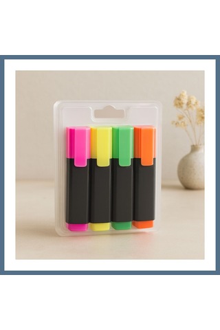 Buradabulabilirsin Fosforlu Kalem 4'lü Set Turuncu, Yeşil, Sarı, Pembe Bbz Sarı - Pembe