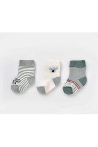Step Bibaby Biorganic Koala Erkek 3'lü Çorap 68449 Nil 001