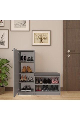 Asra Trend %100 Mdflam Kül Gri Ayakkabılık A-13 Çok Renkli