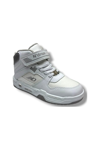 Ndrops 021-26 Deri Cırt Bantlı Çocuk Spor Bot 31-35 Beyaz