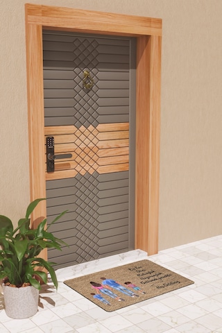 Rugmood Modern Dijtal Baskı Aile Bu Eve Stres Getirmek Yasak Kapı Önü Paspası Çok Renkli