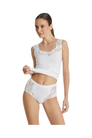 Blackspade Kadın Büyük Beden Slip Külot Dantelli Private 1316 Beyaz