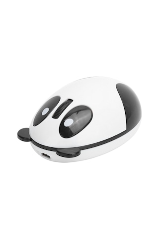 Lemestar Kablosuz Panda Desenli Optik Fare - Yenilenebilir Pil, 10m Menzil, 1200 Dpı, Usb Alıcı, 3 Tuşlu Beyaz-siyah