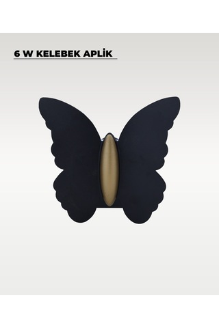 6w. Kelebek Aplik Çift Yönlü 3200k Sarı Işık Siyah