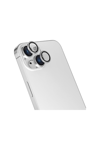 Apple Uyumlu iPhone 13 Zore Mikro Kamera Lens Koruyucu Gümüş