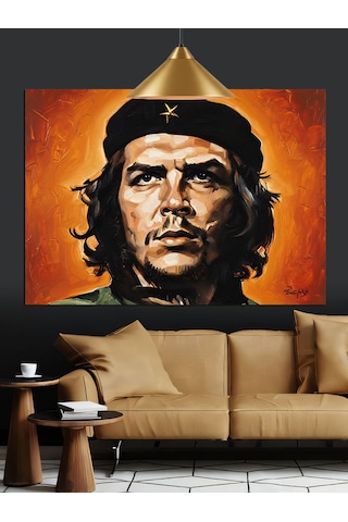 Che Guevara Portresi İllüstrasyonu Dekoratif Kanvas - Mdf Ahşap Tablo