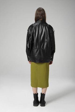 Dericlub Wm019 Oversize Biker Hakiki Deri Kadın Mont