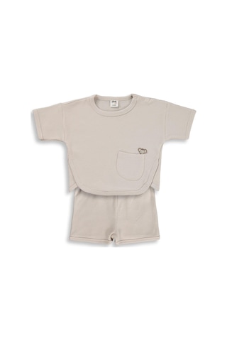 Civil Baby Cepli Basic 6-18 Ay Takım - Bej Taş Rengi