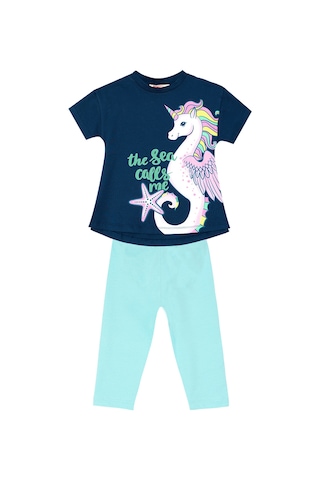 Denokids Mshb&g Denizatı Unicorn Kız Çocuk Tunik Tayt Takım Renkli Çok Renkli