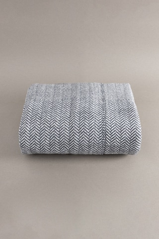 Twin Battaniye Soft Pamuklu Çift Kişilik Battaniye Antrasit Krem 200 X 220 5022a Krem