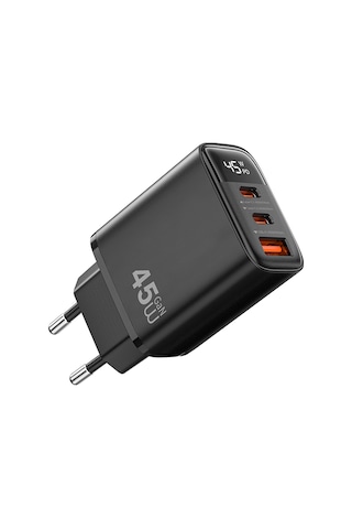 Wiwu Wi-g011 Firefly Serisi Gan Tech Pd Hızlı Şarj Özellikli Şarj Başlığı 45w Siyah