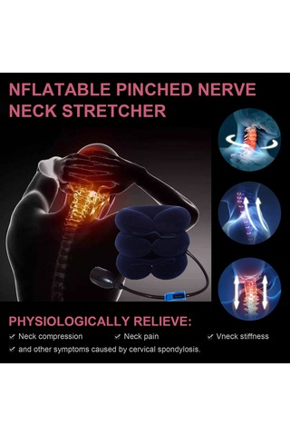 Youtek Evde Kullanan Trikatlı Lastikli Boyun Traksiyonu Cihazı - Kolay Şişirilebilir, Kasları Rafetlendirir, Kahverengi