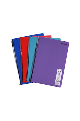 Flex Neon A4 Defter 80 Yaprak 2 Kareli 2 Çizgili Defter Seti Çok Renkli