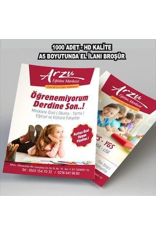 Ücretsiz Tasarım ve 1000 Adet Firmanıza Özel El İlanı / Broşür