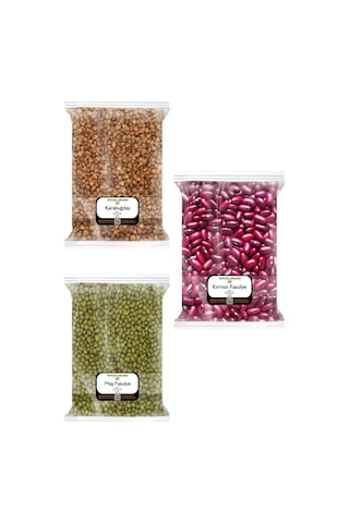 3x170 Gr. Karabuğday Greçka Maş Fasulyesi Kırmızı Fasulye Kara Buğday Fasülye 170'şer Gram 3 Paket