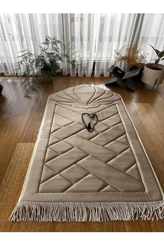 Kadife Süngerli Lüks Hediyelik Seccade Tesbih Ve Zikirmat