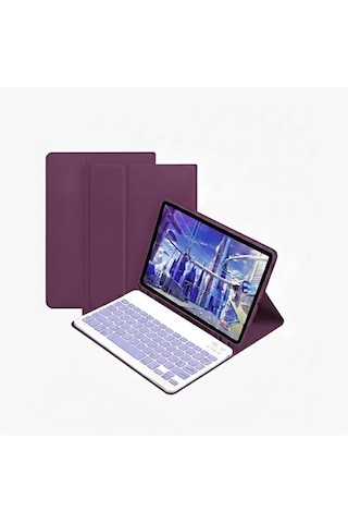 Microcase Samsung Galaxy Tab A11 Plus 11 İnch Tablet Uyumlu Bluetooth Klavyeli Standlı Kılıf Siyah - Bkk4