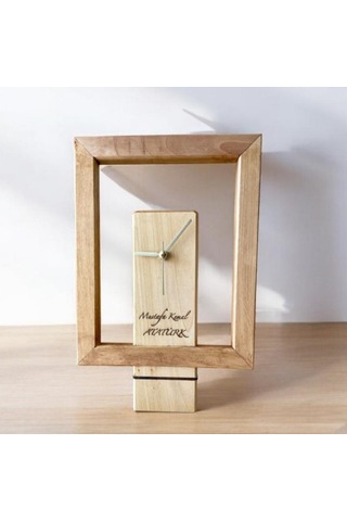 El Yapımı Ihlamur Ağacı Kişiselleştirilebilir Masa Saat