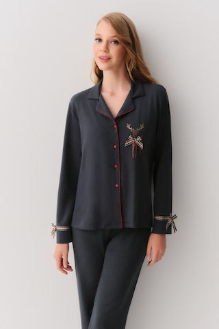 Suwen Festivity Maskülen Pijama Takımı Sh26207660b1554 Zümrüt Melanj