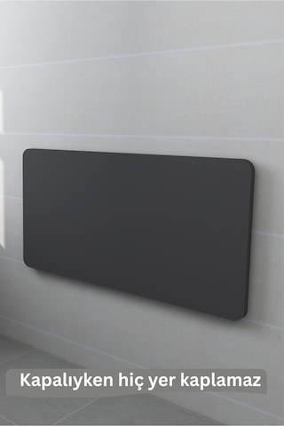 60x90 Cm Duvara Monte Kırma Katlanr Masa Antrasit Renk