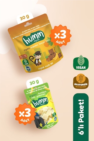 Humm Organic Organik Glutensiz Vegan Muzlu Atıştırmalık 6 x 30 G