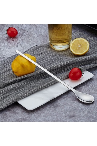 Sones Paslanmaz Çelik Uzun Saplı Kahve Karıştırma Kaşığı Dondurma Kaşığı