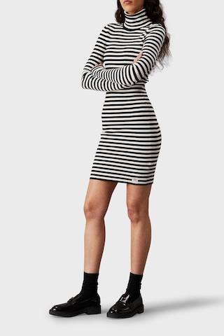 Calvin Klein Kadın Elbise J20j224150 Ybı Beyaz-siyah Beyaz - Siyah