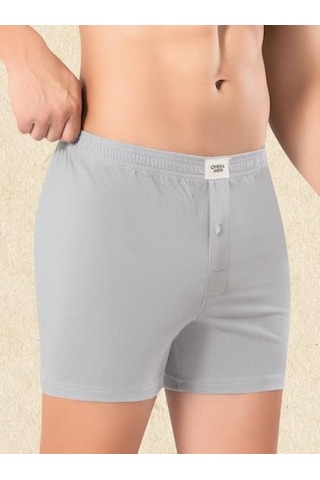 6 Adet Omera Organik Kumaş Erkek Düğmeli Boxer 2012 Gri