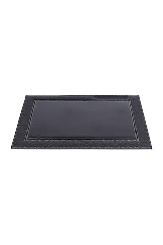 2k 4722 Sümen Takımı Suni Deri Hilton Kenar Desenli Tek Parça Kapaklı Pad Sümen 55x42 Cm, Siyah