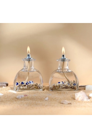 Imperiums Sea Shell Dekoratif Kandil Mum 2'li Set