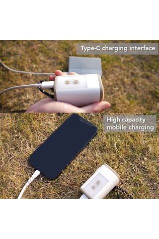 Maiyame Outdoor Kamp Pompa 3600mah Powerbank Ile 650l/dk Hızlı Şişme, Led Işık, Turuncu-beyaz