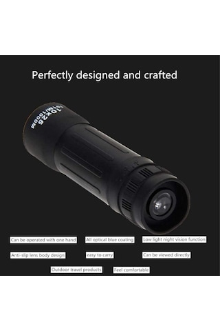 Binoküler Yüksek Güç 10x25 Monoküler Teleskop, Bak4 Lens İle Kompakt