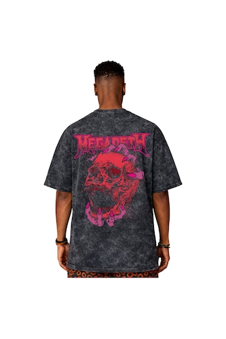 Sevbano Tasarım Megadeth Rock Metal Müzik Grubu Sırt Baskılı Unisex Overs Siyah