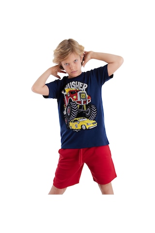 Denokids Mshb&g Crusher Erkek Çocuk T-shirt Şort Takım Renkli Çok Renkli