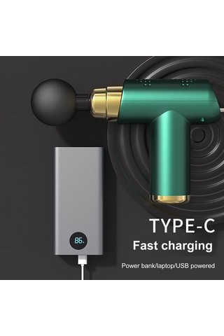 Ruicoo Kas Geliştirici Masaj Aleti - 6 Hız Ayarı İle Derin Kas Rahatlatma, 4 Değiştirilebilir Uç, 1200mah Pil Ve Usb-c Şarj Yeşil Çok Renkli