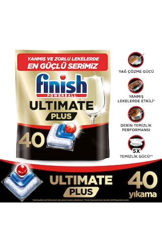 Finish Ultimate Plus Bulaşık Makinesi Deterjanı Kapsül Tablet 40 Adet