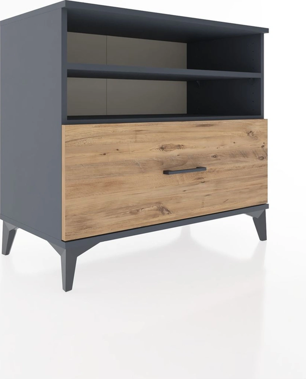Hyperion Şifonyer 2 Raflı Tek Çekmeceli 88x44x80 Antrasit-çam Antrasit