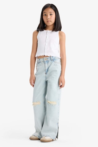 Defacto Kız Çocuk Wide Leg Yırtık Detaylı Geniş Paça Jean Pantolon Z4708a625spnm63 Mavi