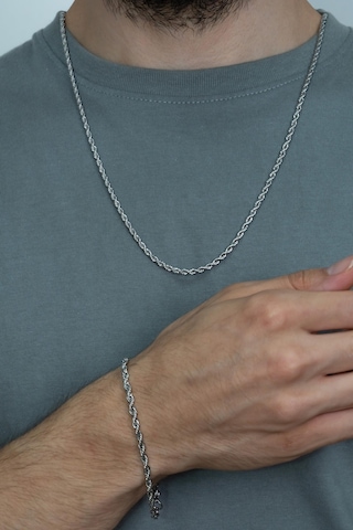 Burgu Halat Erkek Çelik Zincir Kolye Bileklik Seçenekli B028 Beyaz