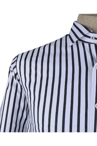 Cengiz İnler Kalın King Çizgili Slim Fit Erkek Gömlek 001