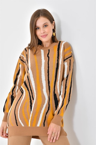 Ftz Women Kadın Zebra Desen İkili Takım Bisküvi 20503-bisküvi Kahverengi