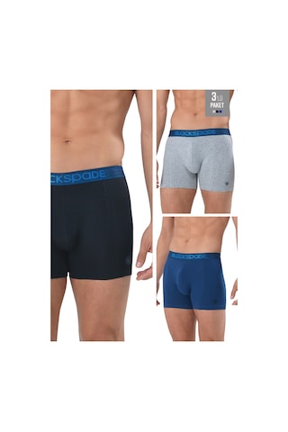 Blackspade Erkek Boxer 3lü Paket Modern Basics 9473 - Gri Lacivert Siyah Lacivert Bel Lastiği Gri Lacivert Siyah
