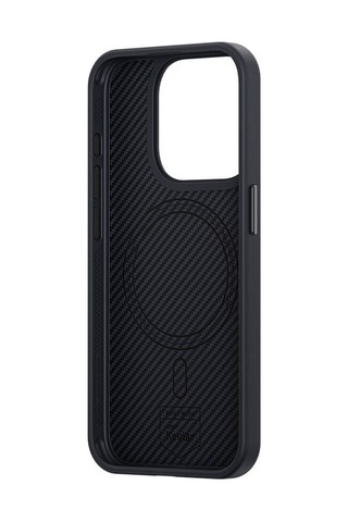 Apple Uyumlu iPhone 14 Pro Kılıf Karbon Fiber Magsafe Özellikli Benks Hybrid Armorpro 600d Kevlar Siyah