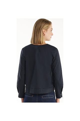 Yargıcı Önü Bağlama Detaylı Bluz Lacivert