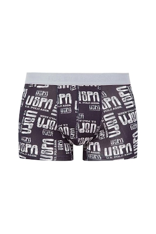 U.S. Polo Assn. Erkek Gri Melanj 2 Li Boxer 80358 Baskılı - Gri Melanj