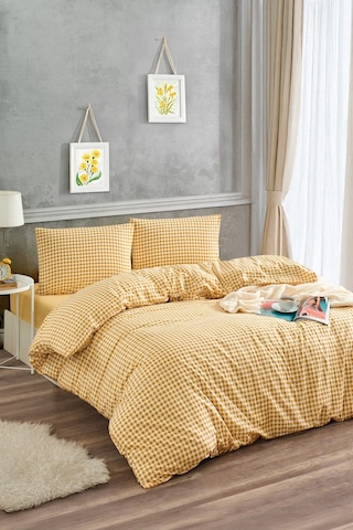 Ranforce Sarı Çift Kişilik Nevresim Seti Renkli