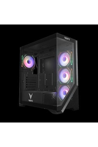 Vento Vg4202fla Atx Tower, 750w 80+ Siyah, Temperli Cam, Rgb, Mesh, Atx Gamıng Kasa