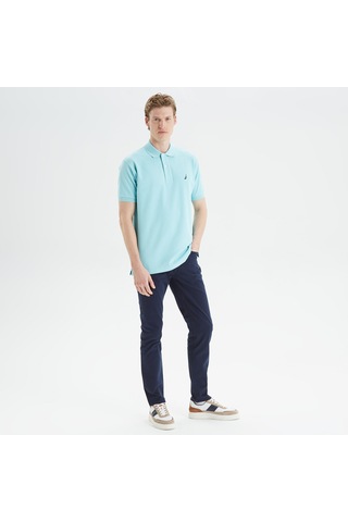 Nautica Erkek Mavi Classic Fit Polo Düz K35000t Mavi