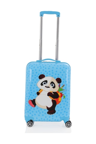 V307 Abs Çocuk Valiz-mavi-panda Baskı